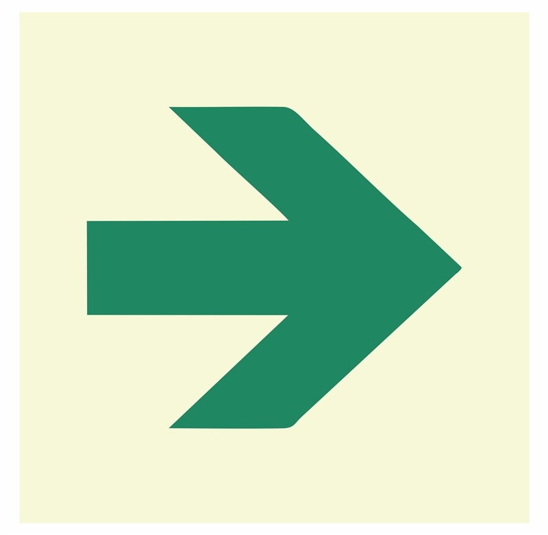 Photoluminescent Square Straight Arrow Sign