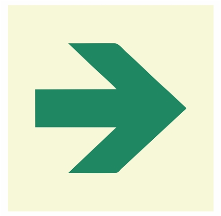Photoluminescent Square Straight Arrow Sign
