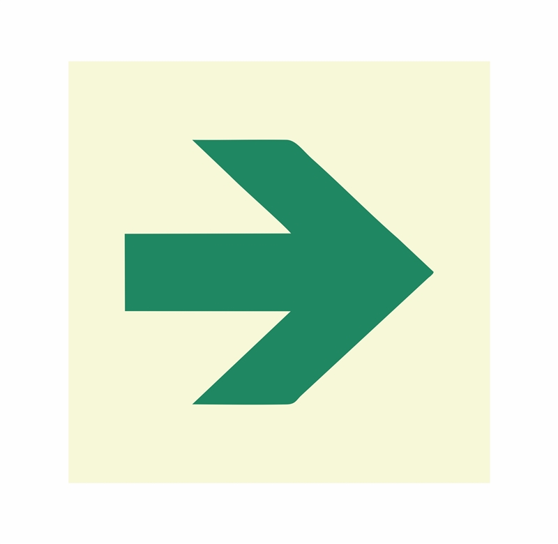 Photoluminescent Straight Diagonal Arrow Sign