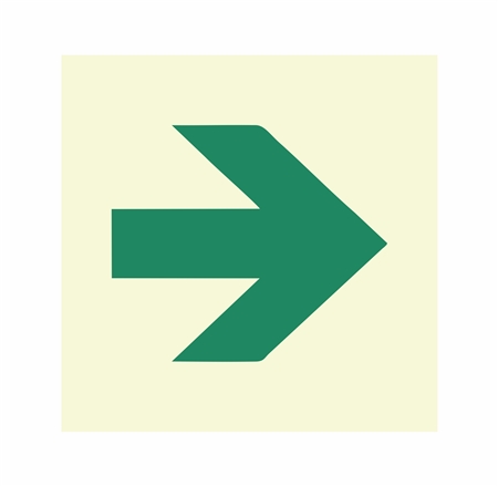 Photoluminescent Straight Diagonal Arrow Sign