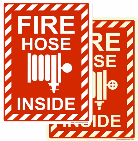 Luminous or Non-Luminous Fire Hose Symbol Sign
