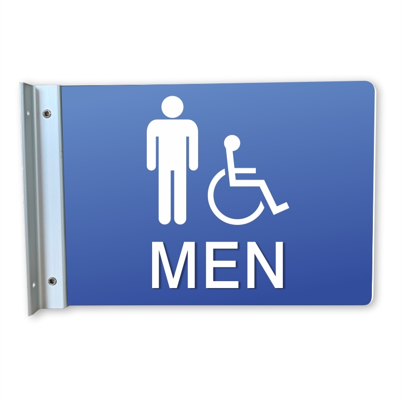 Handicap Men's Restroom Wall Projecting Sign