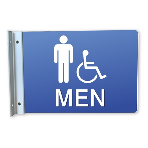Handicap Men's Restroom Wall Projecting Sign