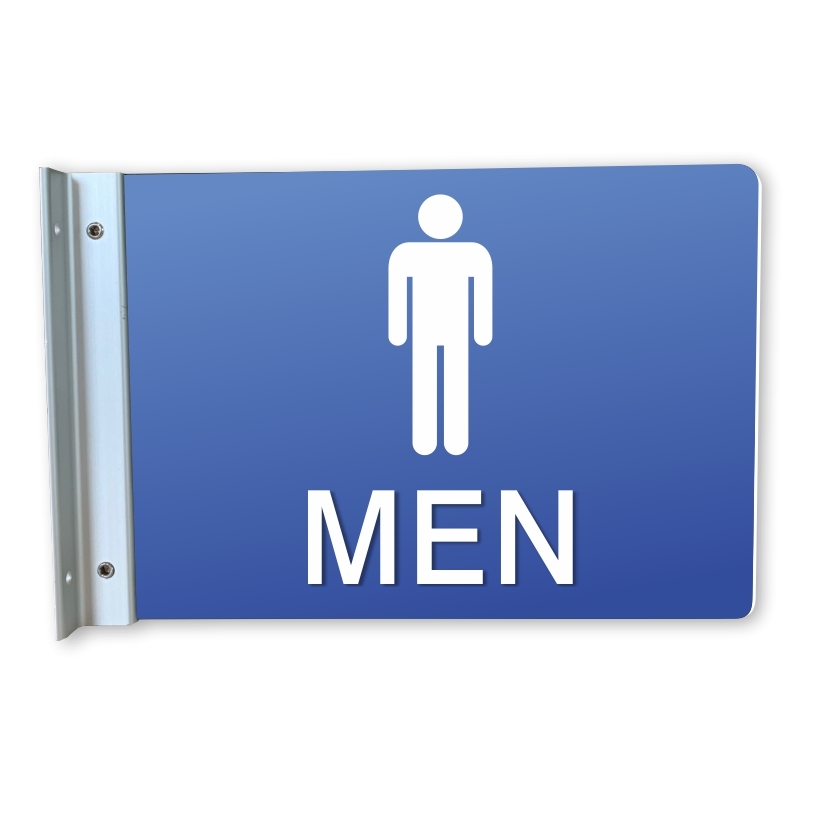 Non-Handicap Men's Restroom Wall Projecting Sign