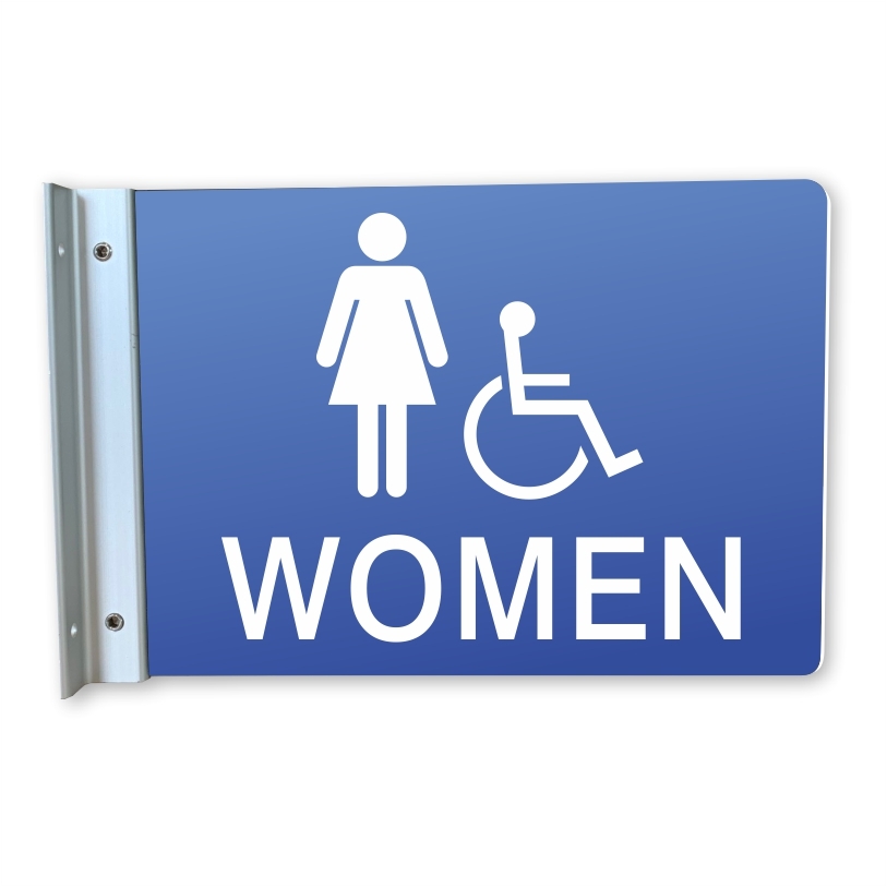 Handicap Women's Restroom Wall Projecting Sign