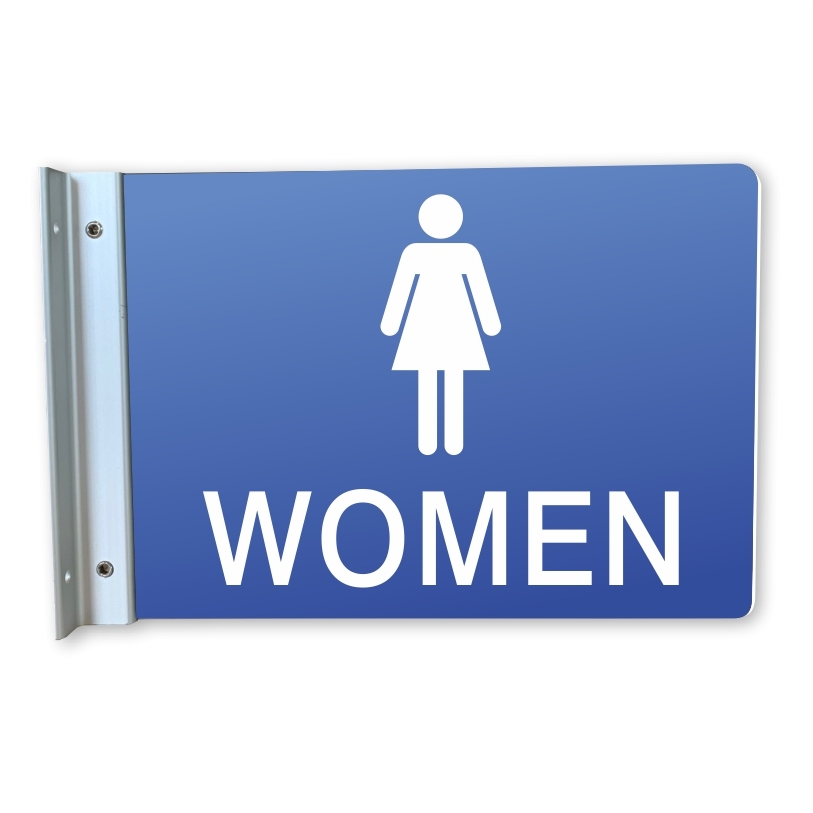 Non-Handicap Women's Restroom Wall Projecting Sign