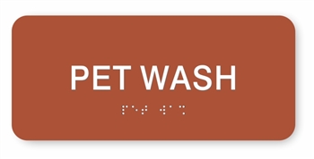 Pet Wash Braille Sign