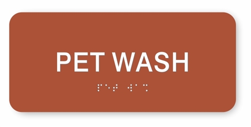 Pet Wash Braille Sign