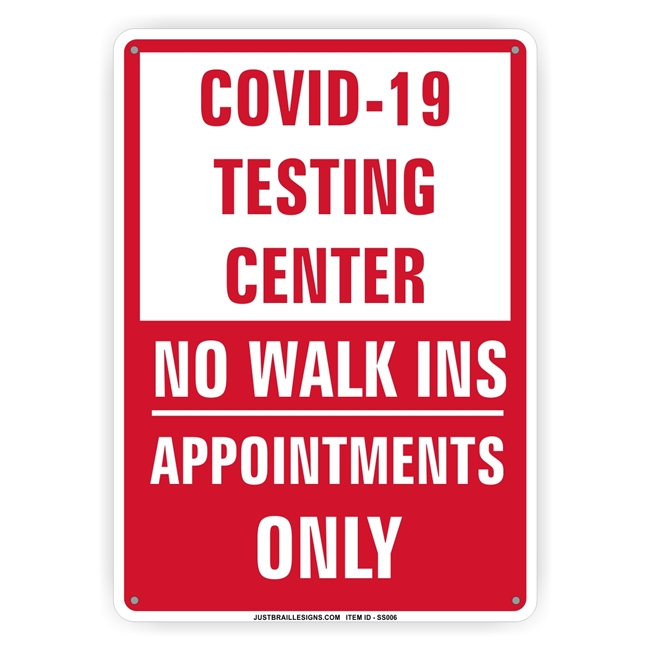 Virus Flu Testing Site Sign