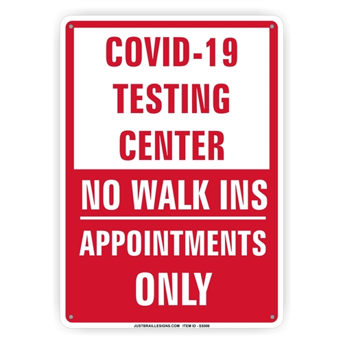 Virus Flu Testing Site Sign