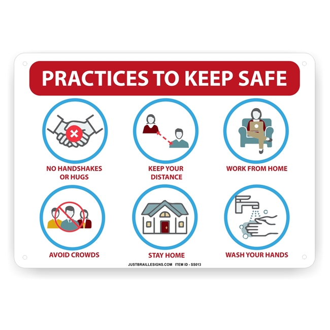 Practices to Keep Safe From Virus Sign