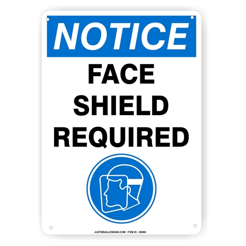 Face Shield Required Sign