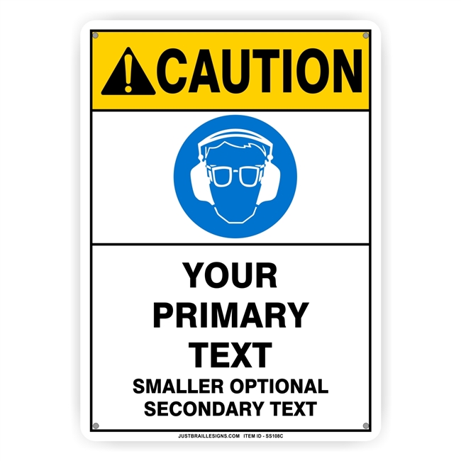 Custom Eye & Ear Protection Safety Sign