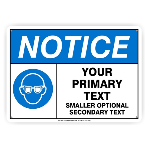 Custom Eye Protection Safety Sign