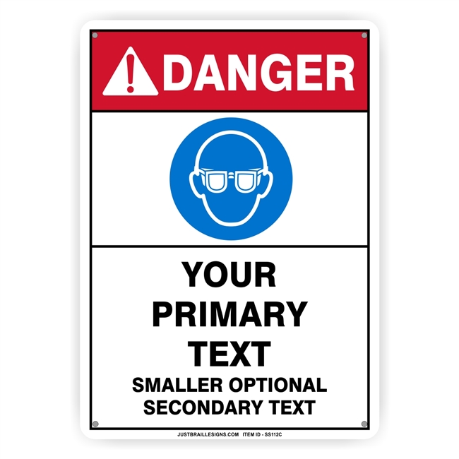 Custom Eye Protection Safety Sign