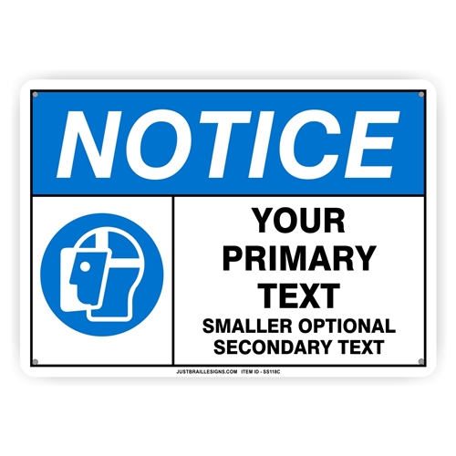 Custom Face Protection Safety Sign