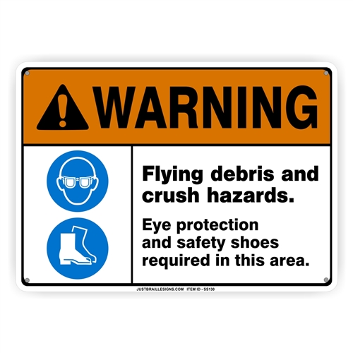 Eye & Foot Protection Required Sign