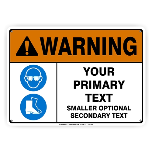 Custom Eye & Foot Protection Safety Sign