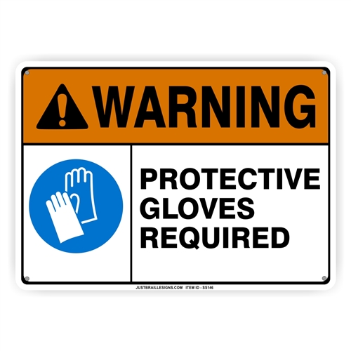 Gloves Required Safety Sign