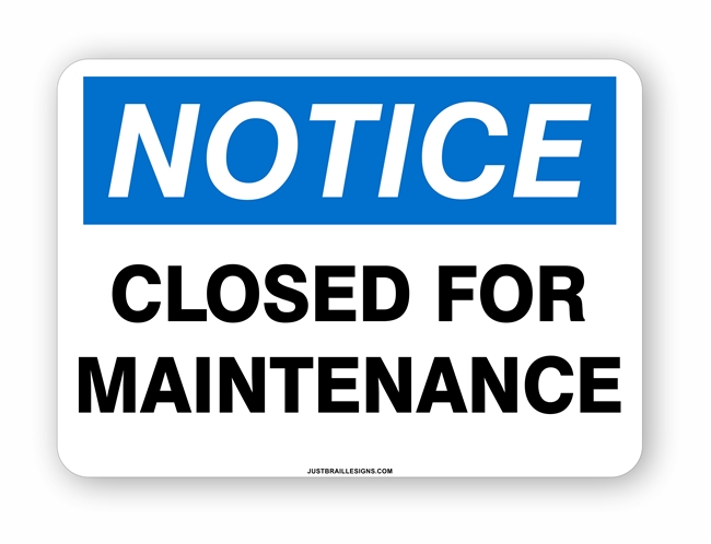 Elevator Maintenance Out of Service Sign