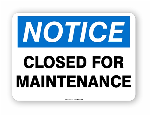Elevator Maintenance Out of Service Sign
