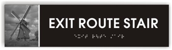 Exit Route Stair  Braille Sign
