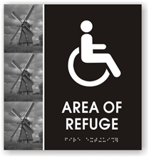Area of Refuge Braille Sign