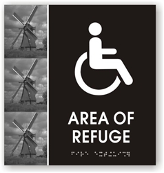 Area of Refuge Braille Sign