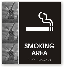 Smoking Area Braille Sign