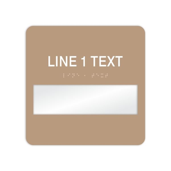 Window Braille Sign, 8x8", 1 line