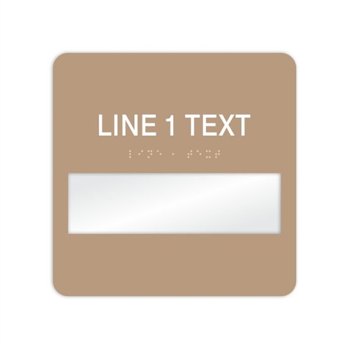 Window Braille Sign, 8x8", 1 line