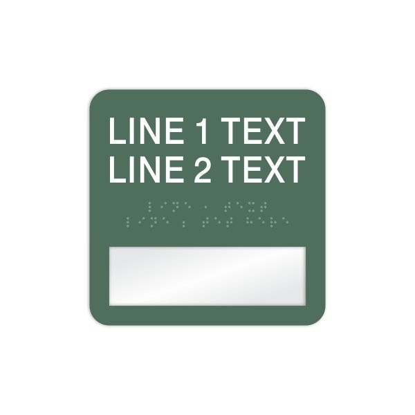 Window Braille Sign, 6x6", 2 lines