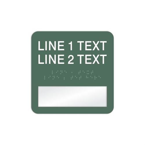 Window Braille Sign, 6x6", 2 lines