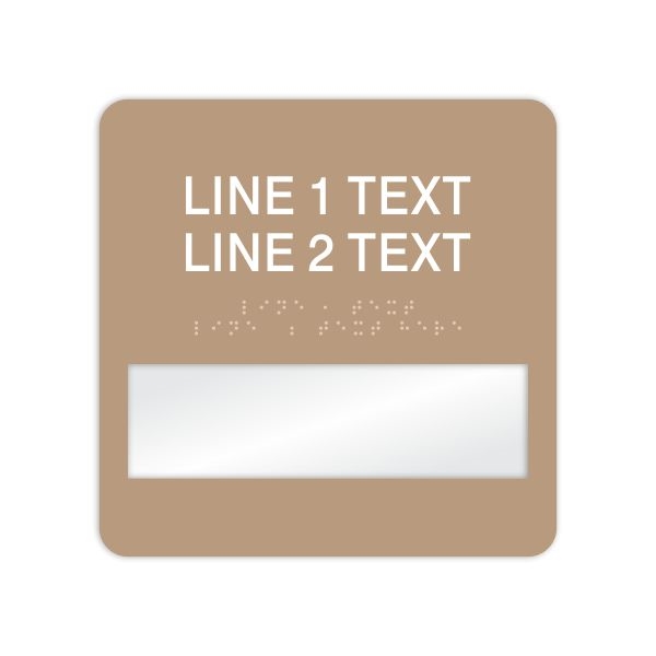 Window Braille Sign, 8x8" 2 lines