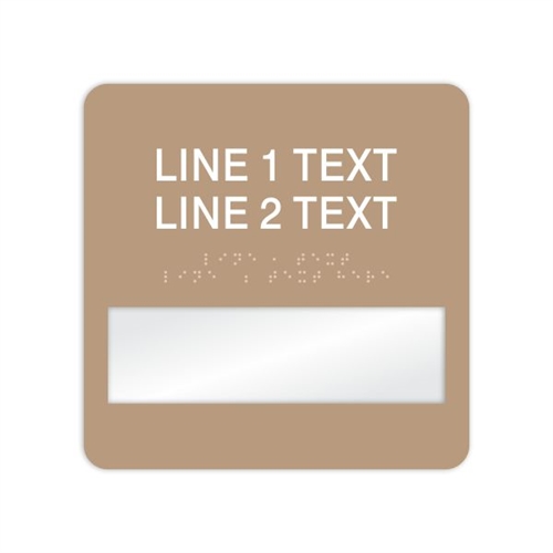 Window Braille Sign, 8x8" 2 lines