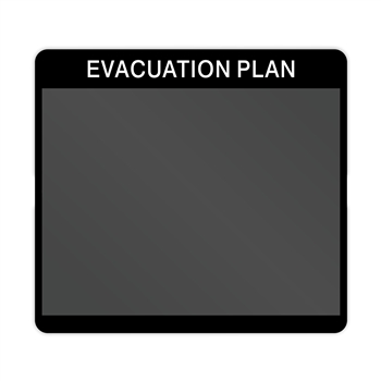 11x10 landscape evacuation map window sign with 11x8.5 removable map insert
