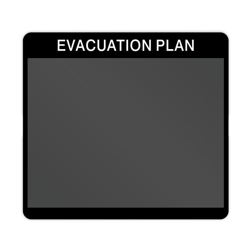 11x10 landscape evacuation map window sign with 11x8.5 removable map insert