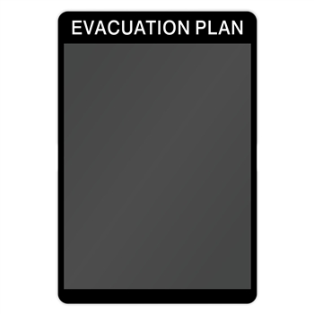 8.5x12 evacuation map window sign with 8.5x11 removable map insert