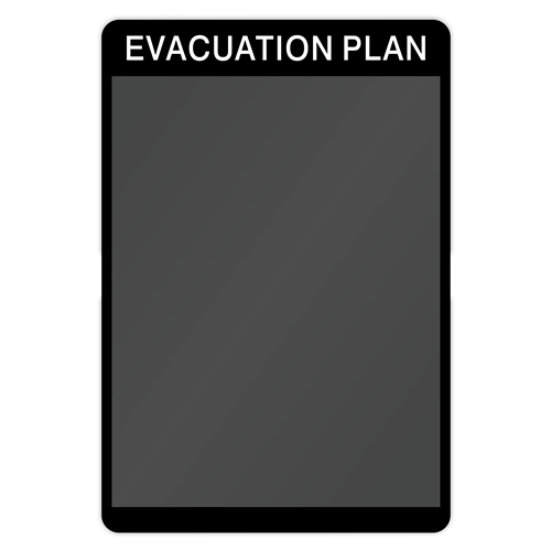 8.5x12 evacuation map window sign with 8.5x11 removable map insert