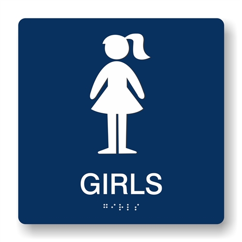 Girl's Restroom Braille Sign