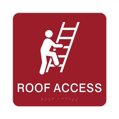 Roof Access Picto Braille Sign
