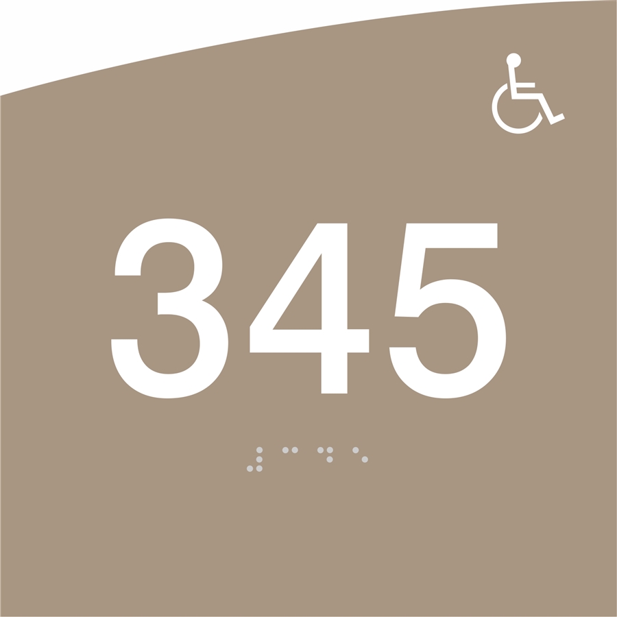 Room Number Braille Sign