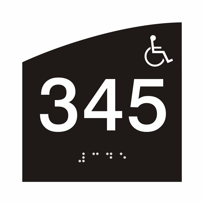 Room Number Braille Sign