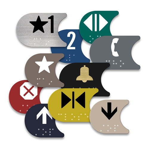 Crescent Elevator Braille Button Plate