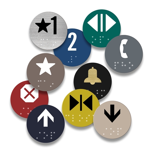 Round Elevator Braille Button Plate