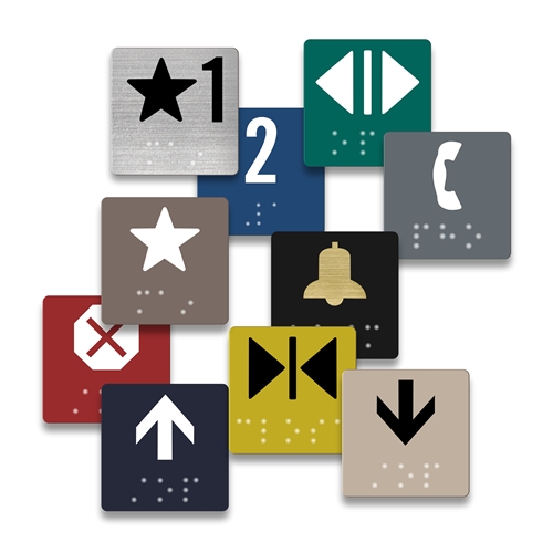 Square Elevator Braille Button Plate