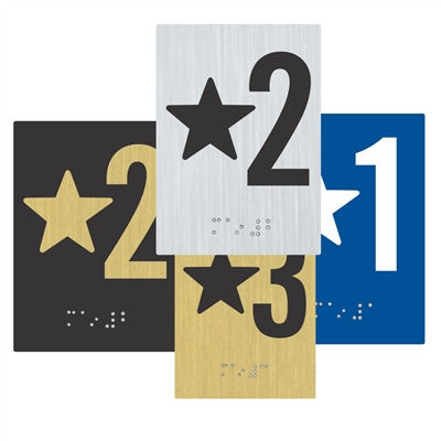 Elevator Jamb Braille Plate Sign