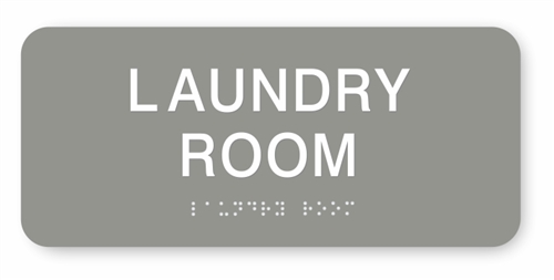 Laundry Room Braille Sign