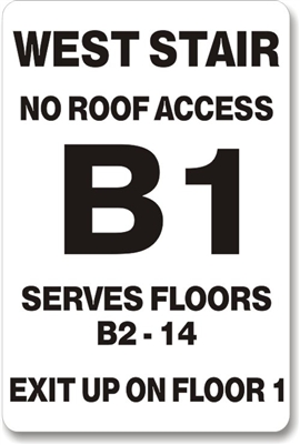 Exit Stair Ramp Down Braille Sign