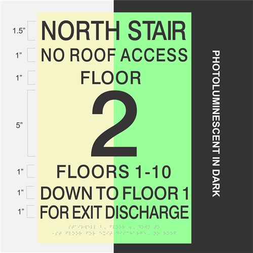 Photoluminescent Stairwell Sign  Sign